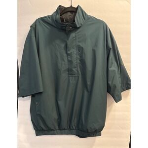 FootJoy DryJoys Golf Pullover Windbreaker Short Sleeve Green Mens